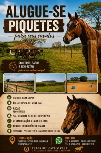 ALUGO PIQUETES PARA CAVALOS