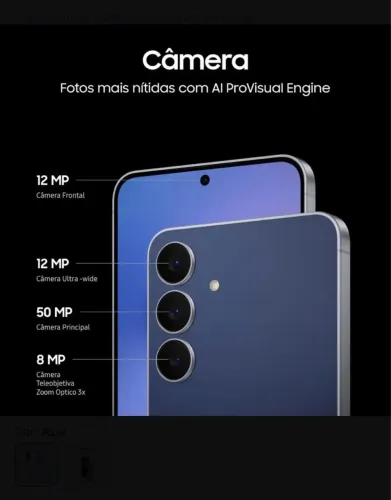 Smartphone Samsung Galaxy S25 FE 128GB 8GB RAM - Cor: Azul × 2