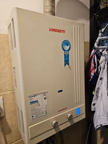 Aquecedor água Lorenzetti 17,5 L/ min potente chuveiro a gás encanado Apartamento