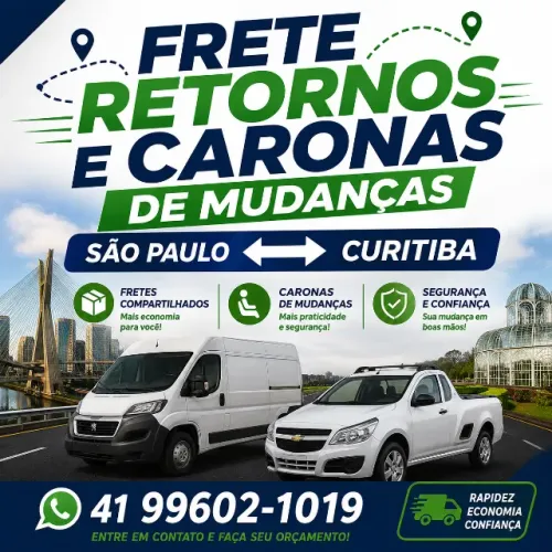 Frete São Paulo / Santa Catarina / Rio de Janeiro / Minas Gerais / Paraná