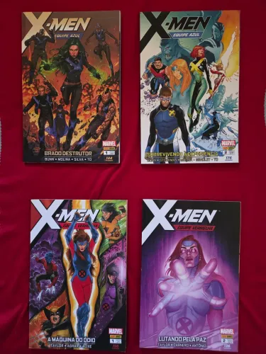 X-men equipe vermelha e azul 4 volumes completo
