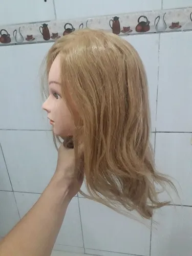 Cabeça de boneca, cabelo 100% Natural