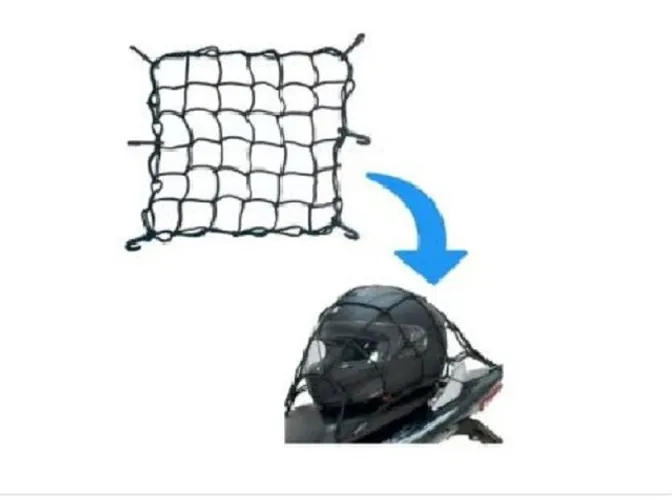 Rede elástica para capacete e transporte de outros objetos