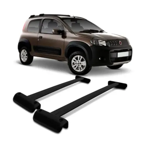 Rack Travessa de Teto Fiat Uno Way 2010 - Larga -  Preto - Projecar