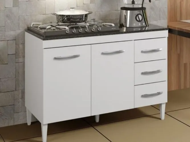 Balcão Virtus para cooktop 4 bocas Branco Até 12x - Frete Grátis 