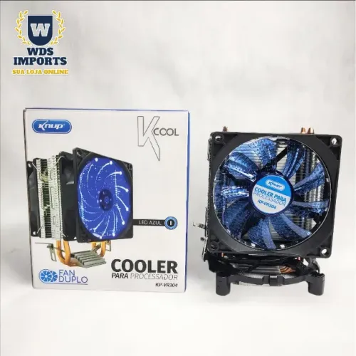 Cooler Fan Duplo Gamer para processador Led Azul