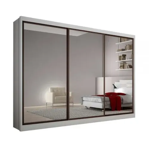 Roupeiro Casal Sollo todo espelhado,100% MDF r65