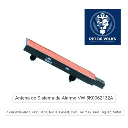 Antena de Sistema de Alarme VW 5K0962132A, Golf, Jetta, Nivus, Passat, Polo, T-Cross, Taos