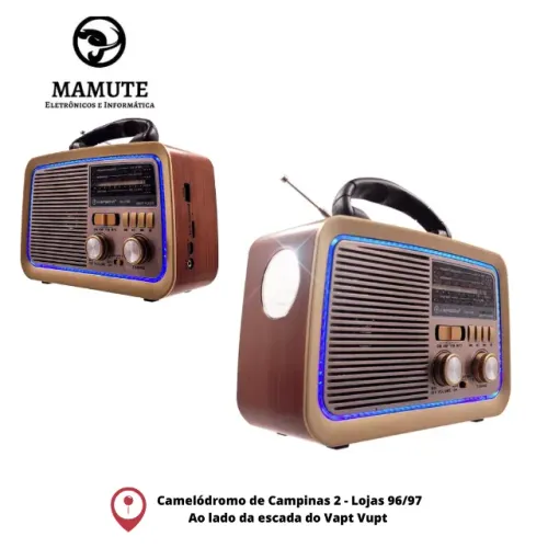 Rádio Am Fm Retrô Vintage Antigo Bluetooth Pen Drive Bivolt