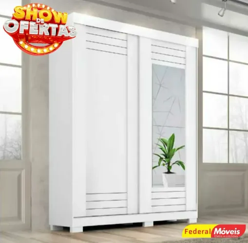 Guarda Roupa com Espelho Portas de Correr Novo Fazemos Entrega
