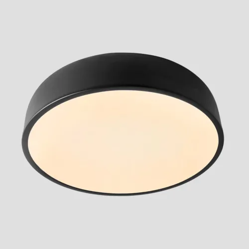 Luminária plafon de sobrepor redondo preto Ø29X9,5cm -  Alumínio e acrílico - Victoria