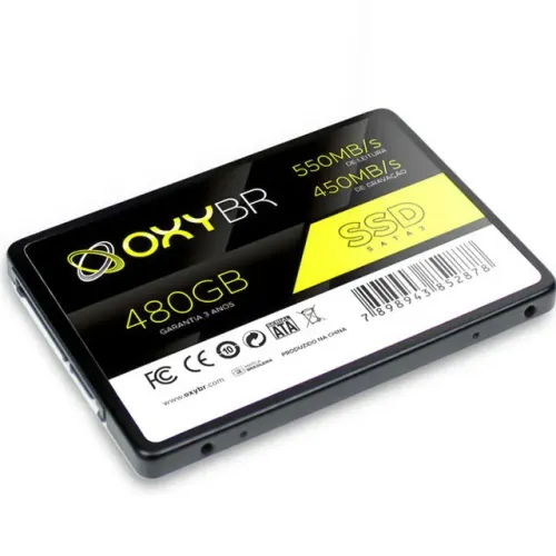 SSD 480GB OxyBr Sata III Leitura 550MB/S Gravacao 450MB/S - 3 Anos de Garantia - WZetta
