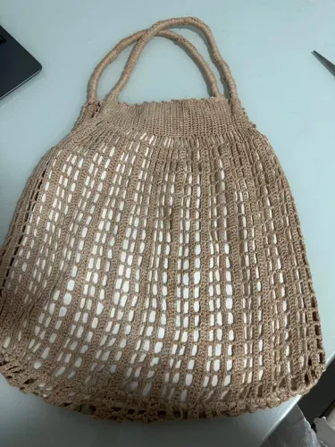 Bolsa de crochê bege