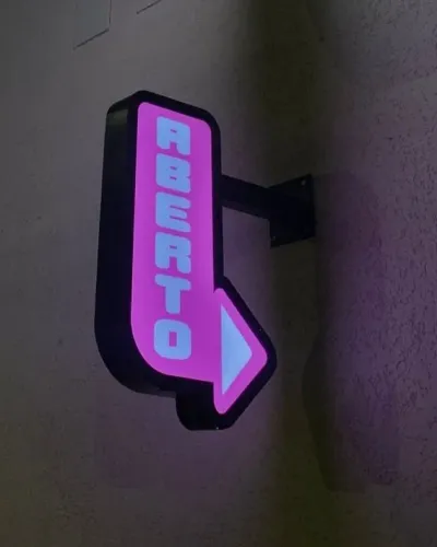 LUMINOSO LED ABERTO - 60x30 cm - DUPLA FACE