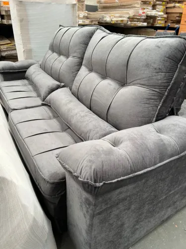 Sofá Cinza 2,50 Retrátil Super Confortável NOVO FRETE GRÁTIS