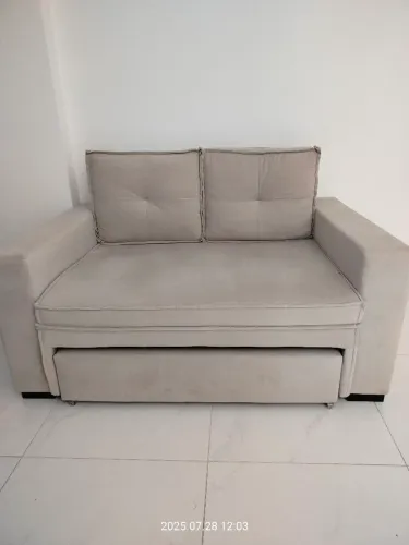 Sofá Cama 2 Lugares Bege