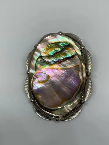 Vintage broche de concha de abalone