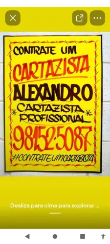 Abridor de letras e cartezista ou letreiro de cartazes 