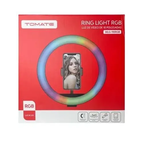 Kit Youtube Ring Light Luz Rgb Colorida 10 Polegadas 