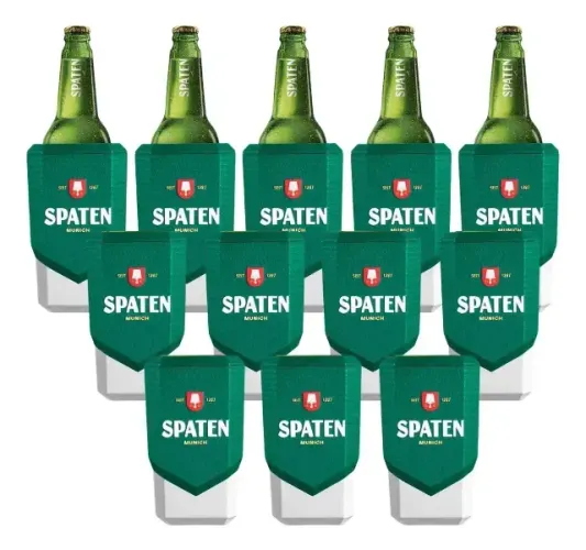 Kit 10 Cervegela Spaten Munich Porta Garrafa 600ml Boteco