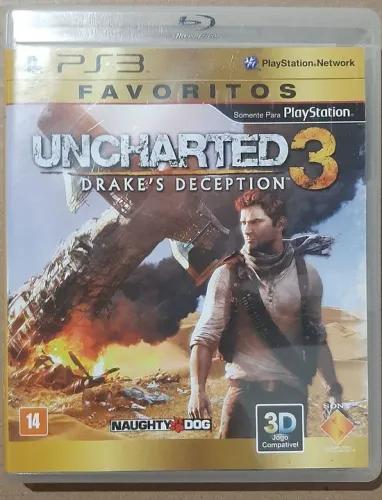 Jogo de ps3 uncharted 3 favoritos usado marcas de uso