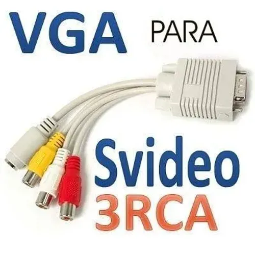 Cabo Conversor Vga-tv S-video 3 Rca Av       Certifique-se que a sua placa VGA do computad