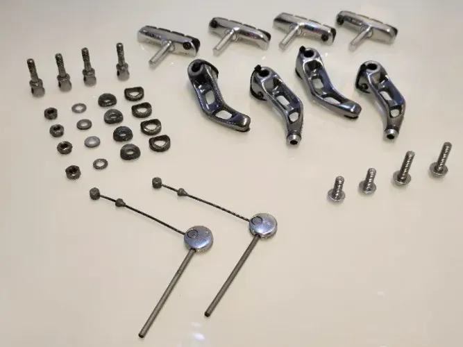Freios cantilever SHIMANO STX-RC , fumê + sapatas aluminio com refil (Anos 90, vintage)