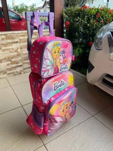 Mochila da Barbie rosa + Lancheira - Em ótimo estado!