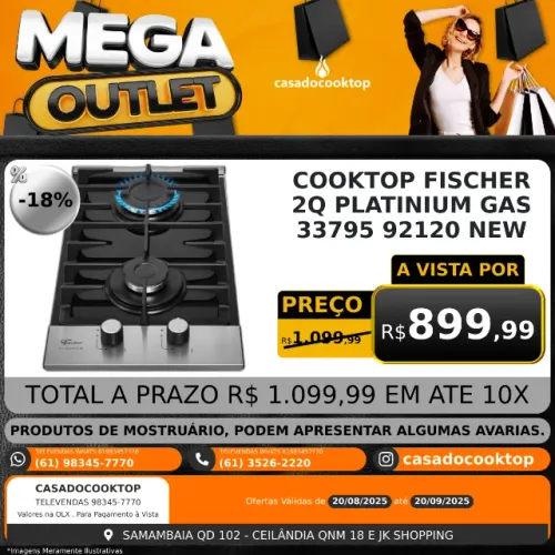COOKTOP FISCHER 2Q PLATINIUM GAS 33795 92120 NEW 33795[92120]