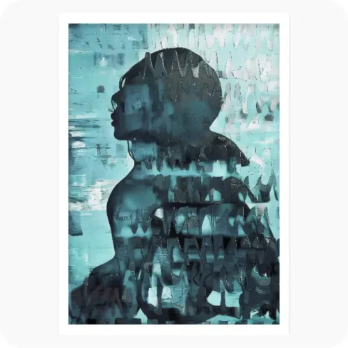 quadro frequência 1 - arte exclusiva olro art | moldura caixa branca