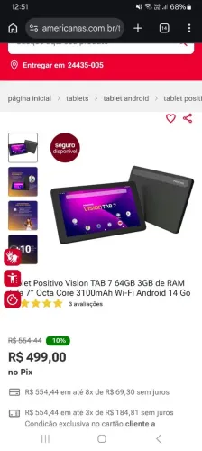 TABLET NOVO NA CAIXA 