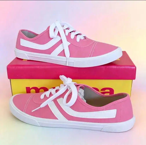 Tênis moleca rosa e branco tamanho 38