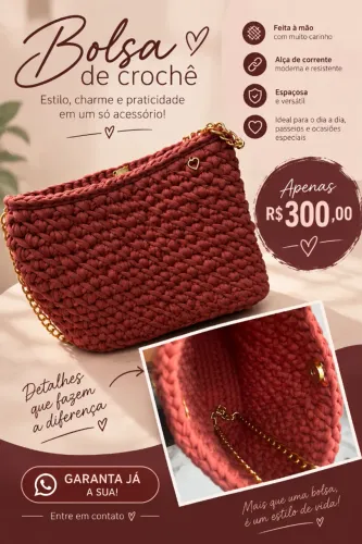 Vendo bolsas de crochê