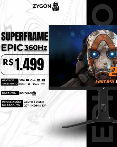 [S/ NOVO] Monitor Gamer Superframe Epic Pro 27 360Hz 0.5ms - 60 Dias Garantia