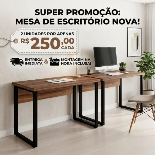 MESA DE ESCRITÓRIO ESTILO INDUSTRIAL 