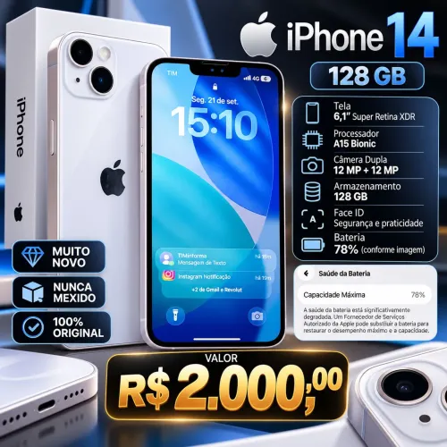 iPhone 14 muito novo Sem marcas de uso