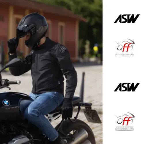 Jaqueta ASW Motociclista impermeável e c/ forro térmico removível