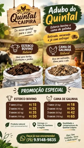 VENDO ADUBO BAVINO E CAMA DR GALINHA!