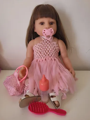 Boneca bebe reborn 100% silicone