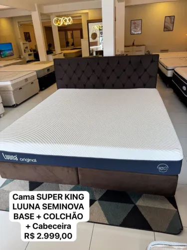 Cama box King Size LUUNA seminovo TOP- entregamos