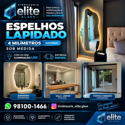 Espelho lapidado 4mm ( vidraçaria