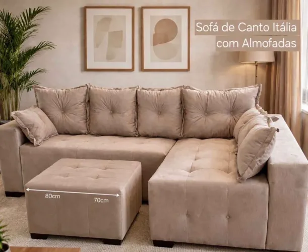 Sofá de Canto Braço Longo Direto De Fábrica
