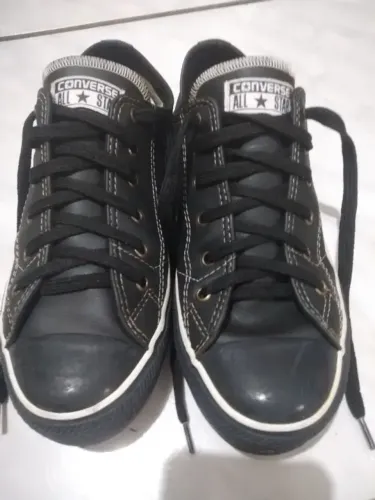 Tênis All Star Chunky Taylor couro preto
