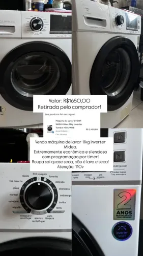 MÁQUINA DE LAVAR ROUPA MIDEA 11 KG INVERTER SMART
