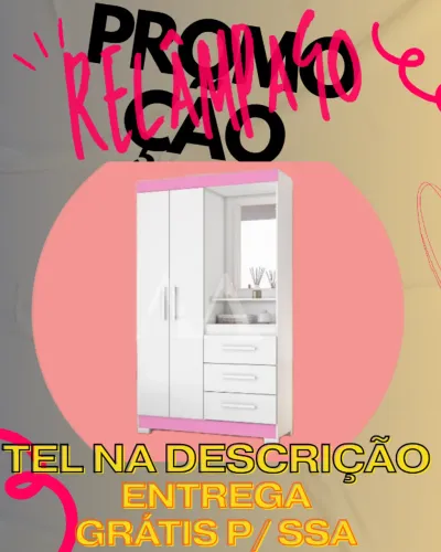 Guarda Roupa com Espelho Entrega Grátis em Salvador