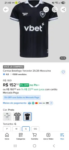 CAMISA BOTAFOGO ORIGINAL DESAPEGO