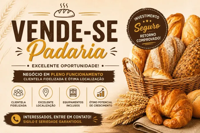 Oportunidade vendo Panificadora e confeitaria completa