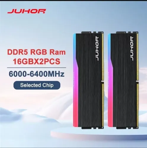 Memória RAM JUHOR DDR5 RGB 16GB 6000MHz - AMD EXPO / Intel XMP (Impecável)