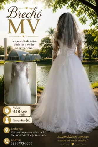 Vende-se um lindo vestido de noiva para realizar o seu sonho com estilo qualidade e bom pr