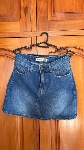 saia jeans cea azul 38